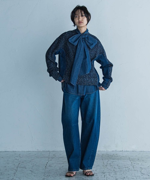 MAYSON GREY（メイソングレイ）の「11OZカーブデニムパンツ≪洗濯機で洗える≫（デニムパンツ・レディース・ブルー/ネイビー・M）」の6枚目の写真