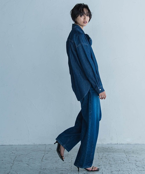 MAYSON GREY（メイソングレイ）の「11OZカーブデニムパンツ≪洗濯機で洗える≫（デニムパンツ・レディース・ブルー/ネイビー・M）」の7枚目の写真