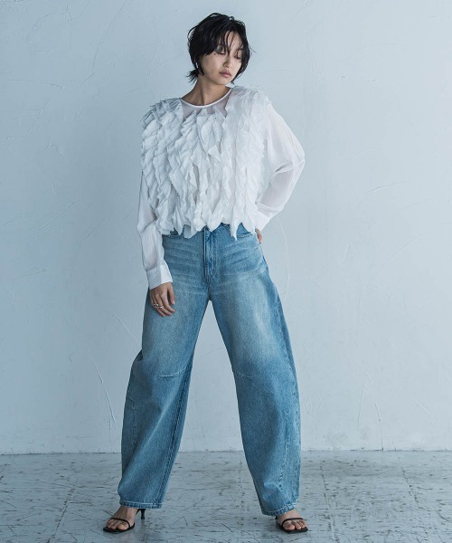 MAYSON GREY（メイソングレイ）の「11OZカーブデニムパンツ≪洗濯機で洗える≫（デニムパンツ・レディース・ブルー/ネイビー・M）」の13枚目の写真