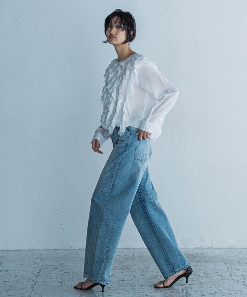 MAYSON GREY（メイソングレイ）の「11OZカーブデニムパンツ≪洗濯機で洗える≫（デニムパンツ・レディース・ブルー/ネイビー・M）」の14枚目の写真