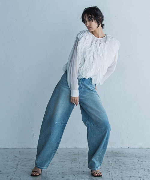 MAYSON GREY（メイソングレイ）の「11OZカーブデニムパンツ≪洗濯機で洗える≫（デニムパンツ・レディース・ブルー/ネイビー・M）」の10枚目の写真