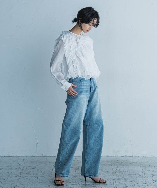 MAYSON GREY（メイソングレイ）の「11OZカーブデニムパンツ≪洗濯機で洗える≫（デニムパンツ・レディース・ブルー/ネイビー・M）」の15枚目の写真