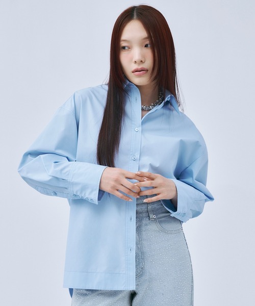EIMY ISTOIRE(エイミーイストワール)の「オーバーサイズシャツ(シャツ/ブラウス・レディース・ベージュ/ホワイト/サックスブルー/ピンク・F)」の5枚目の写真