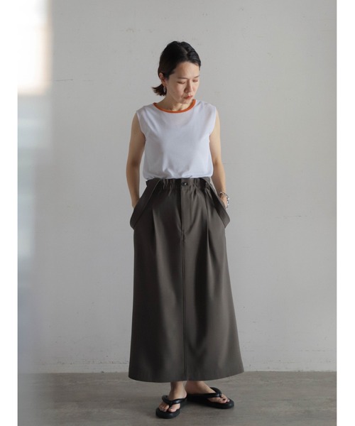 FIL DE FER(フィルデフェール)の「シアーポリ 配色ネックタンク(Tシャツ/カットソー・レディース・ホワイト/ネイビー/グリーン・FREE)」の16枚目の写真