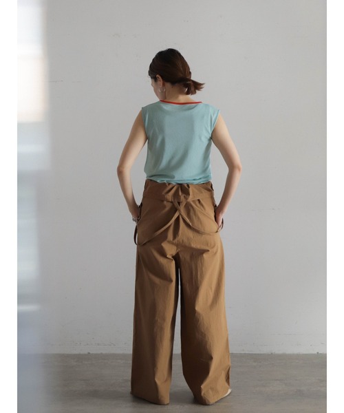 FIL DE FER(フィルデフェール)の「シアーポリ 配色ネックタンク(Tシャツ/カットソー・レディース・ホワイト/ネイビー/グリーン・FREE)」の12枚目の写真