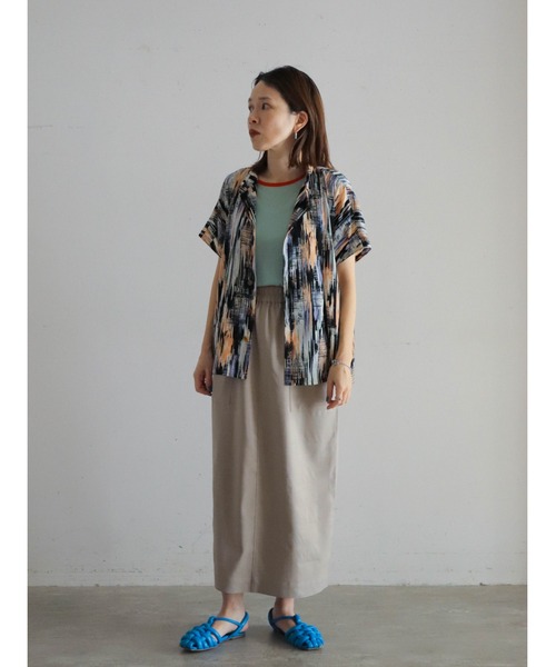 FIL DE FER(フィルデフェール)の「シアーポリ 配色ネックタンク(Tシャツ/カットソー・レディース・ホワイト/ネイビー/グリーン・FREE)」の22枚目の写真