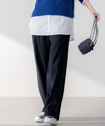 【Oggi5月号掲載/洗える】リネンレーヨンストレッチ ワイド パンツ