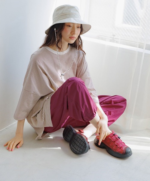 niko and...（ニコアンド）の「DRYチルイージーベルトパンツ（その他パンツ・レディース・ブルー/ライトベージュ/カーキ/チャコール/オレンジ/パープル・FREE）」の19枚目の写真