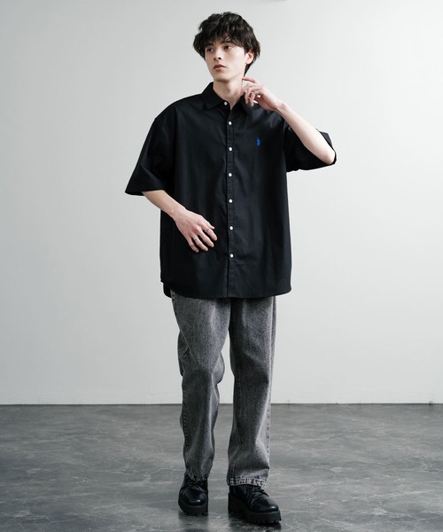 U.S. POLO ASSN.(ユーエスポロアッスン)の「U.S. POLO ASSN. ユーエスポロアッスン オーバーサイズ 無地 ストライプ チェック柄 ワンポイントロゴ刺繍半袖レギュラーカラーブロードシャツ(シャツ/ブラウス・メンズ・アイボリー/サックスブルー/ライトブルー/ホワイト/ネイビー/ブラック・L/LL/M)」の17枚目の写真