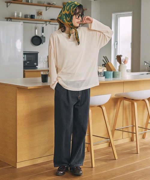 Be You 【 Mono Print Shirt Women 】 ファッション レディースファッション トップス その他トップス レディース セール】Tシャツ レディース トップス 重ね着風（Tシャツ