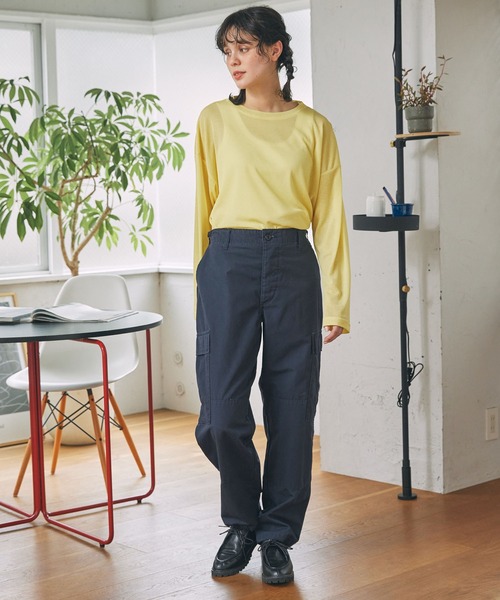 MONO-MART LADY'S(モノマートレディース)の「オーバーサイズ スラブ シアートップス(Tシャツ/カットソー・レディース・杢グレー/ブラック/アイボリー/ネイビー/イエロー・FREE)」の17枚目の写真