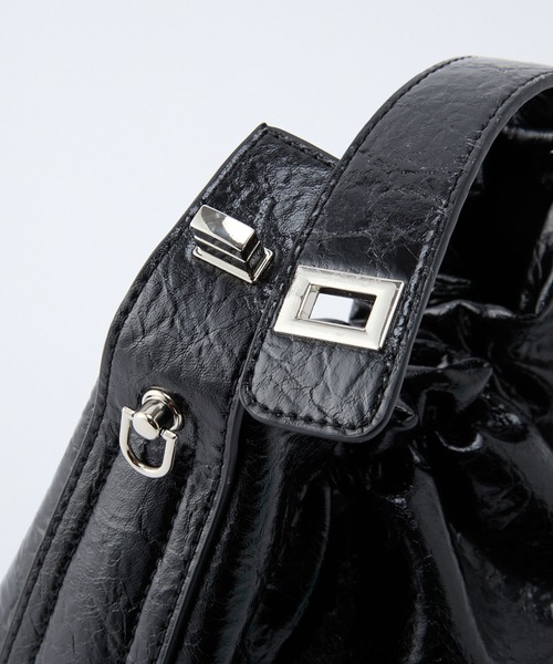 BONLECILL Marche(ボンルシールマルシェ)の「【BONLECILL Marche】2way ベルトグリップギャザーワンハンドルバッグ/ショルダーバッグ(ショルダーバッグ・レディース・ブラウン/バーガンディー/ブラック・FREE)」の16枚目の写真