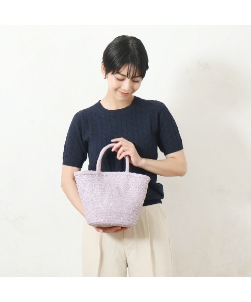 polka polka（ポルカポルカ）の「polka poka  雑材スパンコールブレードバッグ　SDI（トートバッグ・レディース・ベージュ/グレー/グリーン/ラベンダー/ライトベージュ・FREE）」の15枚目の写真
