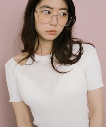 ハーフスリーブカットアウトサマーニット