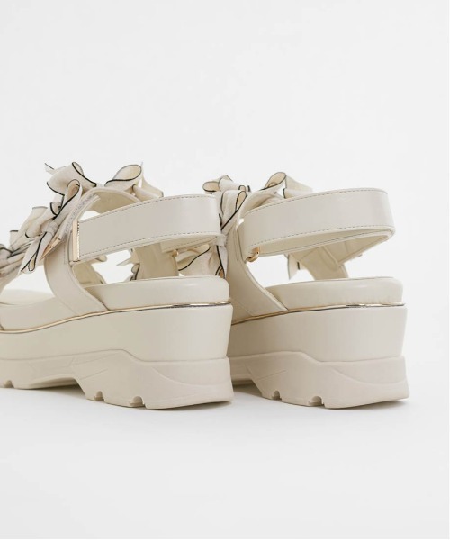 RANDA(ランダ)の「ミニリボン厚底スポ―ツサンダル(サンダル・レディース・ブラック/アイボリー・M/S/LL/L)」の15枚目の写真