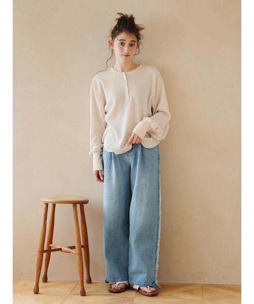 so4u（ソーフォーユー）の「ワッフルヘンリーネックカットソー（Tシャツ/カットソー・レディース・グレー/ベージュ・F）」の8枚目の写真