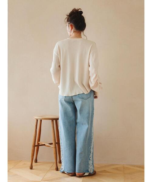 so4u（ソーフォーユー）の「ワッフルヘンリーネックカットソー（Tシャツ/カットソー・レディース・グレー/ベージュ・F）」の12枚目の写真
