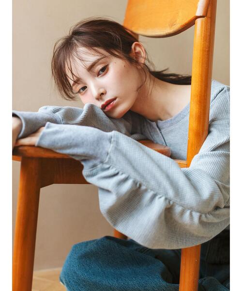 so4u（ソーフォーユー）の「ワッフルヘンリーネックカットソー（Tシャツ/カットソー・レディース・グレー/ベージュ・F）」の14枚目の写真