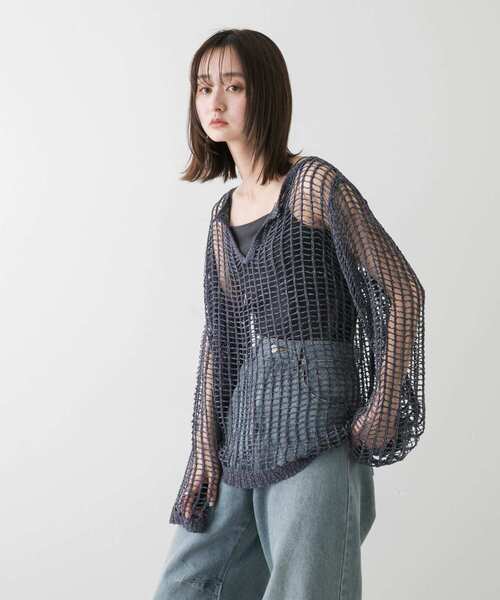 セール】キーネックメッシュニット（ニット/セーター）｜SENSE OF