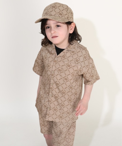 BABYDOLL（ベビードール）の「親子お揃い ロゴ総柄シャツ 0342K 【ボトムス別売】（シャツ/ブラウス・キッズ・ベージュ・100cm/130cm/120cm/110cm）」の5枚目の写真