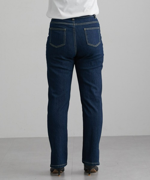 Soiunique（スワユニーク）の「サイドスリットストレートデニムパンツ　（ウエストボタン調節可能）　［Soiunique］（デニムパンツ・レディース・ブルー/ネイビー・M/L/LL）」の13枚目の写真