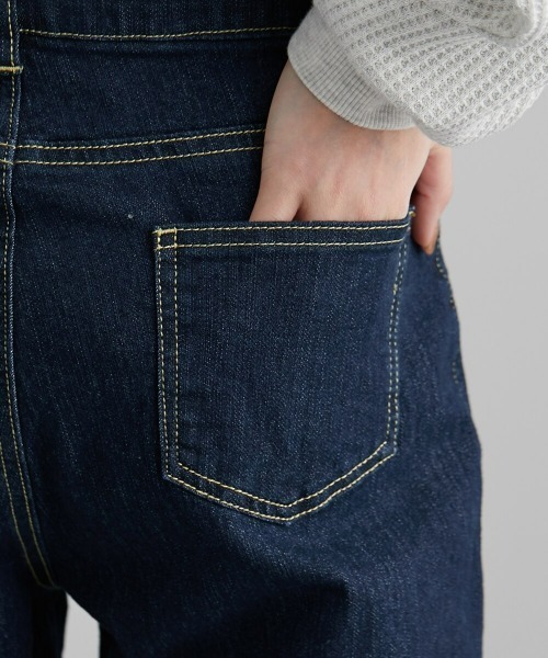 Soiunique（スワユニーク）の「サイドスリットストレートデニムパンツ　（ウエストボタン調節可能）　［Soiunique］（デニムパンツ・レディース・ブルー/ネイビー・M/L/LL）」の8枚目の写真