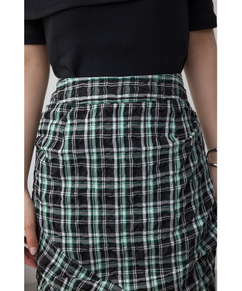AZUL by moussy（アズールバイマウジー）の「タックドレープチェックスカート（スカート・レディース・ブラック系その他/ホワイト系その他・SMALL/MEDIUM）」の17枚目の写真
