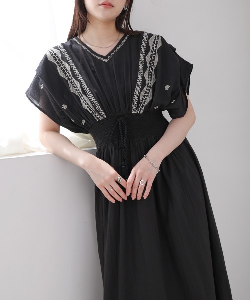 ワンピース　m♡︎専用 セール】【S・Mサイズ展開】フロント刺繍ウエストシャーリング