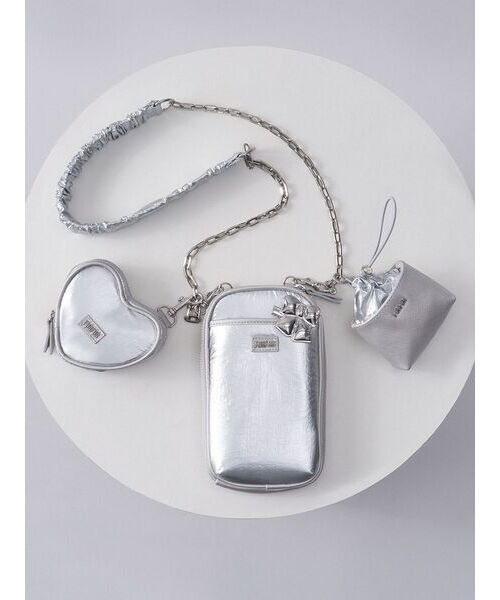 FURFUR（ファーファー）の「【WEB限定カラー】マテリアルコンビ3SETショルダーバッグ（ショルダーバッグ・レディース・サックスブルー/ブラック/ラベンダー/シルバー/ホワイト・FREE）」の17枚目の写真