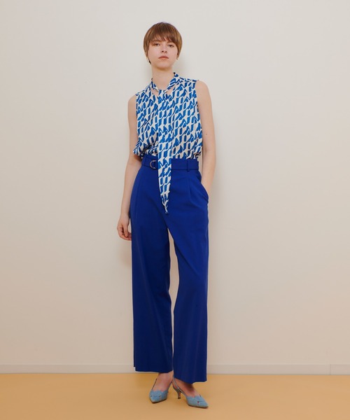 allureville リネン混 シェルタリングヨークレスパンツ イエロー trim_ofalv_item172eb3429a4e11e