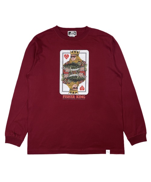 NOTHINKER(ノーシンカー)の「FISHER KING CARD Long T-shirt(Tシャツ/カットソー・メンズ・ネイビー/バーガンディー/アッシュグレー・LARGE/X-LARGE/SMALL/MEDIUM/XX-LARGE)」の3枚目の写真