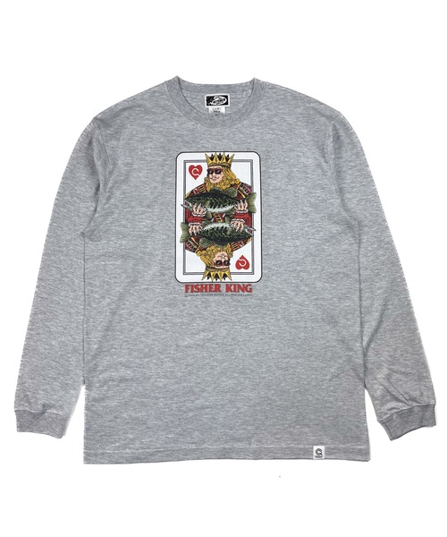 NOTHINKER(ノーシンカー)の「FISHER KING CARD Long T-shirt(Tシャツ/カットソー・メンズ・ネイビー/バーガンディー/アッシュグレー・LARGE/X-LARGE/SMALL/MEDIUM/XX-LARGE)」の1枚目の写真
