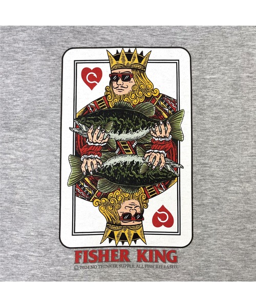 NOTHINKER(ノーシンカー)の「FISHER KING CARD Long T-shirt(Tシャツ/カットソー・メンズ・ネイビー/バーガンディー/アッシュグレー・LARGE/X-LARGE/SMALL/MEDIUM/XX-LARGE)」の4枚目の写真