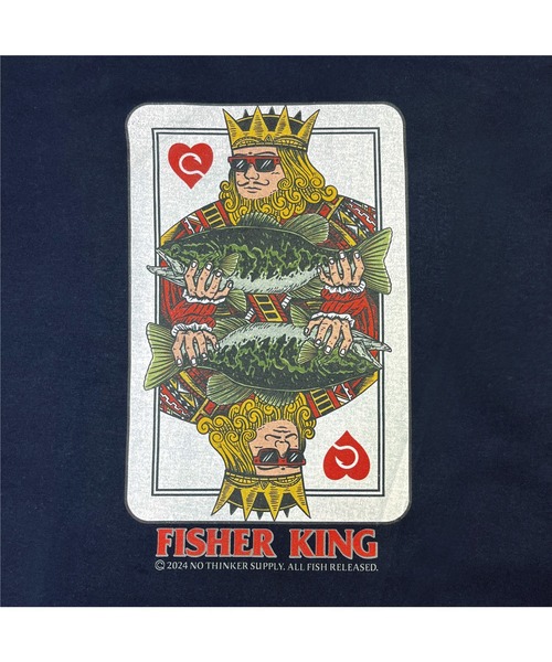 NOTHINKER(ノーシンカー)の「FISHER KING CARD Long T-shirt(Tシャツ/カットソー・メンズ・ネイビー/バーガンディー/アッシュグレー・LARGE/X-LARGE/SMALL/MEDIUM/XX-LARGE)」の8枚目の写真