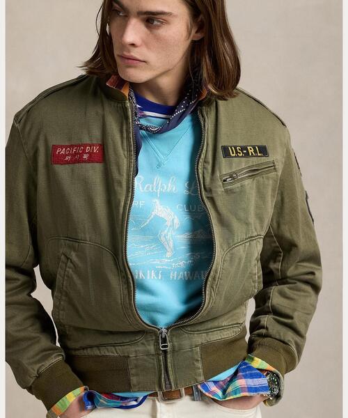 POLO RALPH LAUREN(ポロ ラルフ ローレン)の「サティーン フライト ジャケット(ミリタリージャケット・メンズ・グリーン・L/S)」の7枚目の写真
