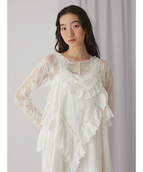 tシャツ シアーレースコンビtops レディース merry jenny tシャツ シアーレースコンビtops レディース