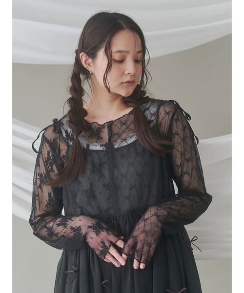 tシャツ レースコンビトップス レディース セール】新色登場！【洗える／体型カバー】レースコンビトップス