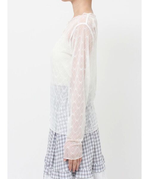 merry jenny（メリージェニー）の「シアーレースコンビtops（Tシャツ/カットソー・レディース・オフホワイト/ブラック/アイボリー・FREE）」の22枚目の写真