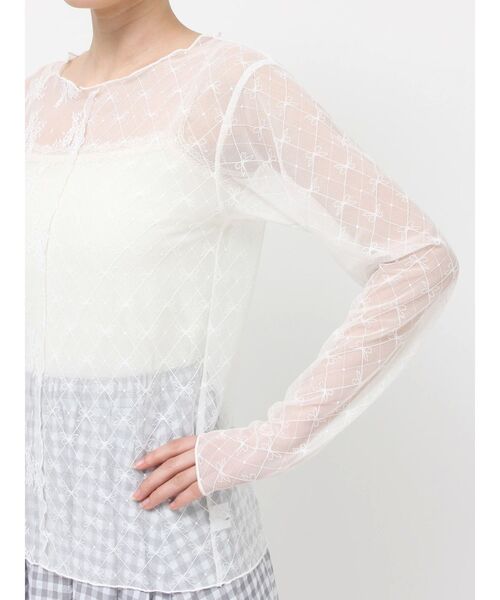 merry jenny（メリージェニー）の「シアーレースコンビtops（Tシャツ/カットソー・レディース・オフホワイト/ブラック/アイボリー・FREE）」の19枚目の写真