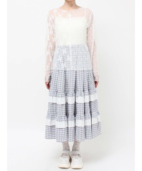 merry jenny（メリージェニー）の「シアーレースコンビtops（Tシャツ/カットソー・レディース・オフホワイト/ブラック/アイボリー・FREE）」の16枚目の写真