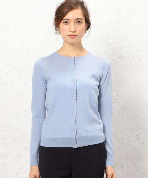 green label relaxing（グリーンレーベルリラクシング）の「◎CR HandWash W パールB 12G カーディガン（カーディガン/ボレロ・レディース・オフホワイト/ブラック/ライトグレー/ライトブルー・38/40）」の12枚目の写真