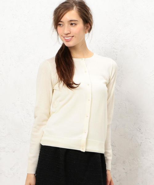 green label relaxing（グリーンレーベルリラクシング）の「◎CR HandWash W パールB 12G カーディガン（カーディガン/ボレロ・レディース・オフホワイト/ブラック/ライトグレー/ライトブルー・38/40）」の6枚目の写真