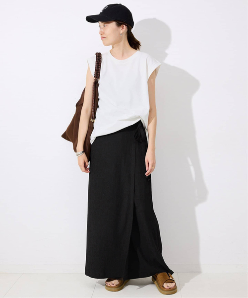SLOBE IENA（スローブイエナ）の「《WEB限定/追加》ラップジャージパンツ（その他パンツ・レディース・ブラック/ベージュ・38/36）」の20枚目の写真
