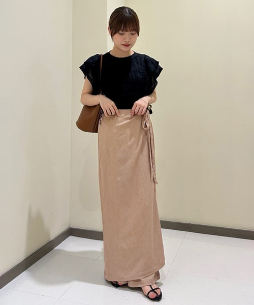 SLOBE IENA ラップジャージパンツ　ベージュ　　36サイズ スローブ イエナ SLOBE IENA ラップジャージパンツ （ベージュ