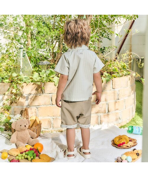 apres les cours（アプレレクール）の「半袖Tiny bear スモッキング刺繍半袖シャツ（シャツ/ブラウス・キッズ・チェック/ストライプ・80/90/100/110/120）」の13枚目の写真