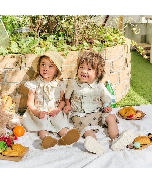 apres les cours（アプレレクール）の「半袖Tiny bear スモッキング刺繍半袖シャツ（シャツ/ブラウス・キッズ・チェック/ストライプ・80/90/100/110/120）」の14枚目の写真