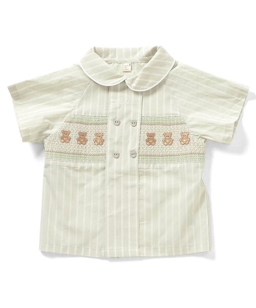 apres les cours（アプレレクール）の「半袖Tiny bear スモッキング刺繍半袖シャツ（シャツ/ブラウス・キッズ・チェック/ストライプ・80/90/100/110/120）」の17枚目の写真