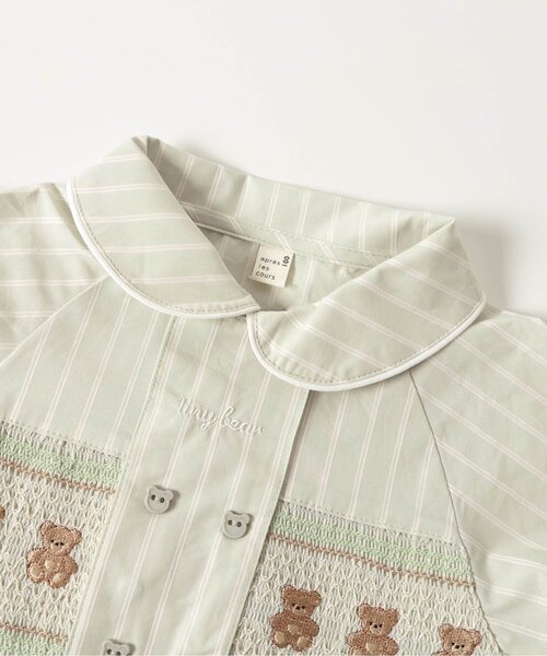 apres les cours（アプレレクール）の「半袖Tiny bear スモッキング刺繍半袖シャツ（シャツ/ブラウス・キッズ・チェック/ストライプ・80/90/100/110/120）」の19枚目の写真