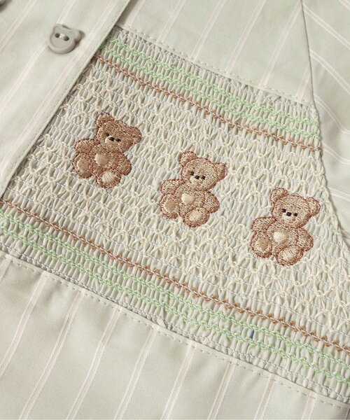 apres les cours（アプレレクール）の「半袖Tiny bear スモッキング刺繍半袖シャツ（シャツ/ブラウス・キッズ・チェック/ストライプ・80/90/100/110/120）」の22枚目の写真