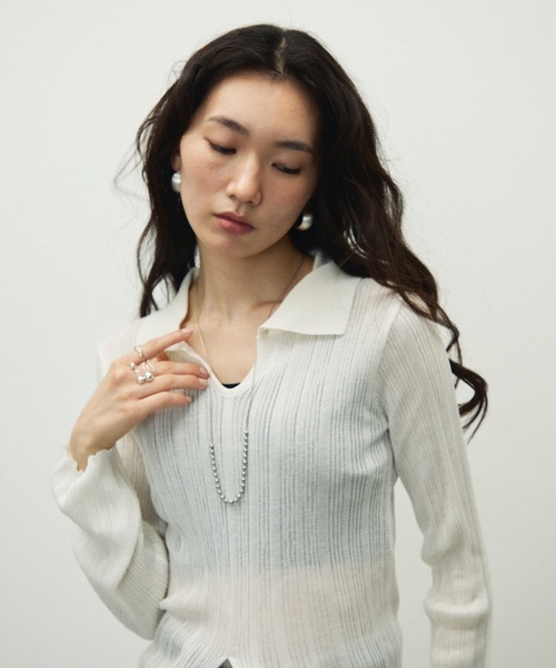 トップス rui 合皮カラー取り外しZIPニット | PROPORTION BODY DRESSING